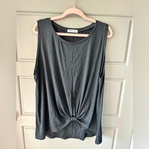 Black knotted tank top